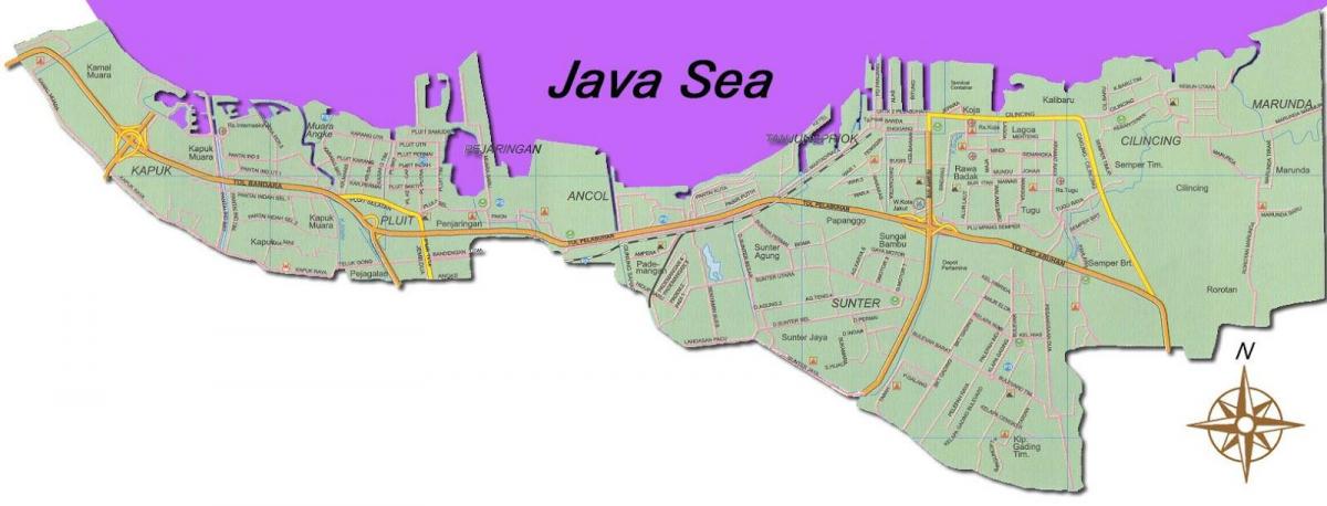 Jakarta utara bản đồ
