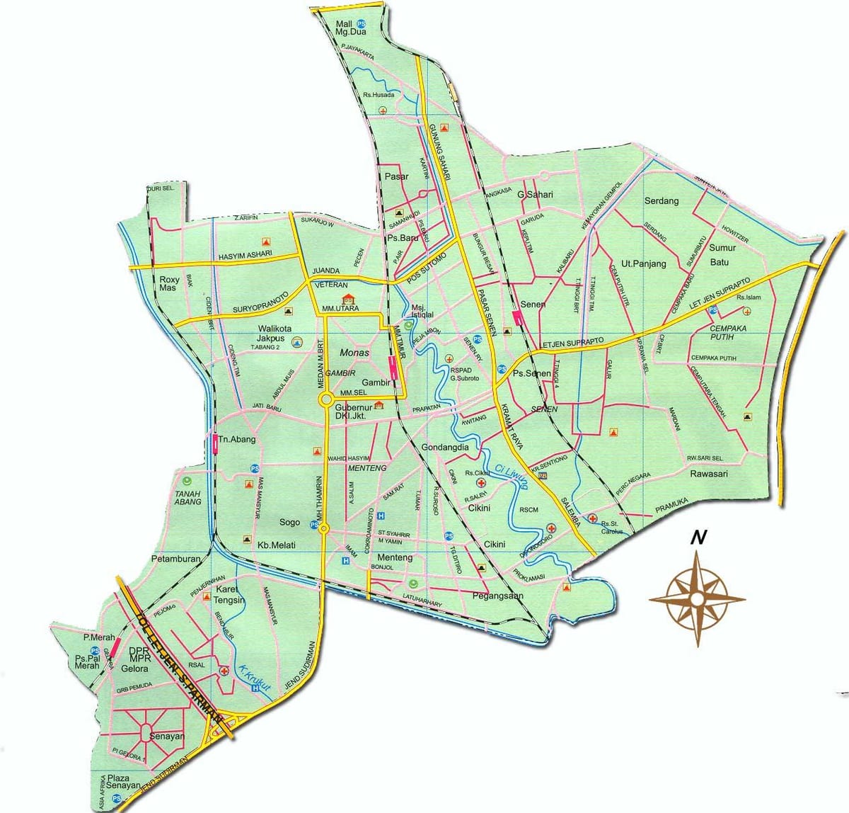 bản đồ của Jakarta pusat