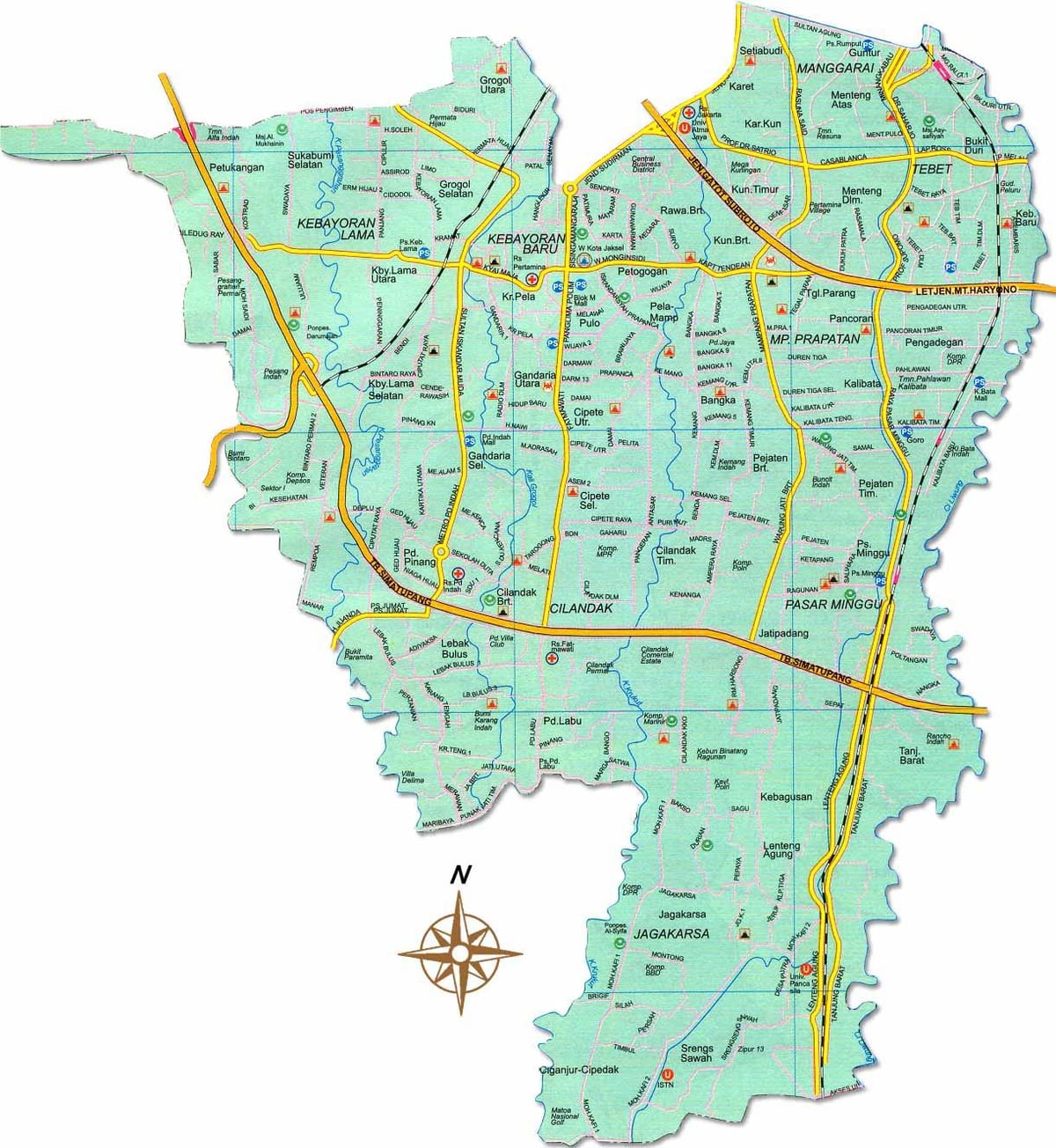 bản đồ của Jakarta selatan