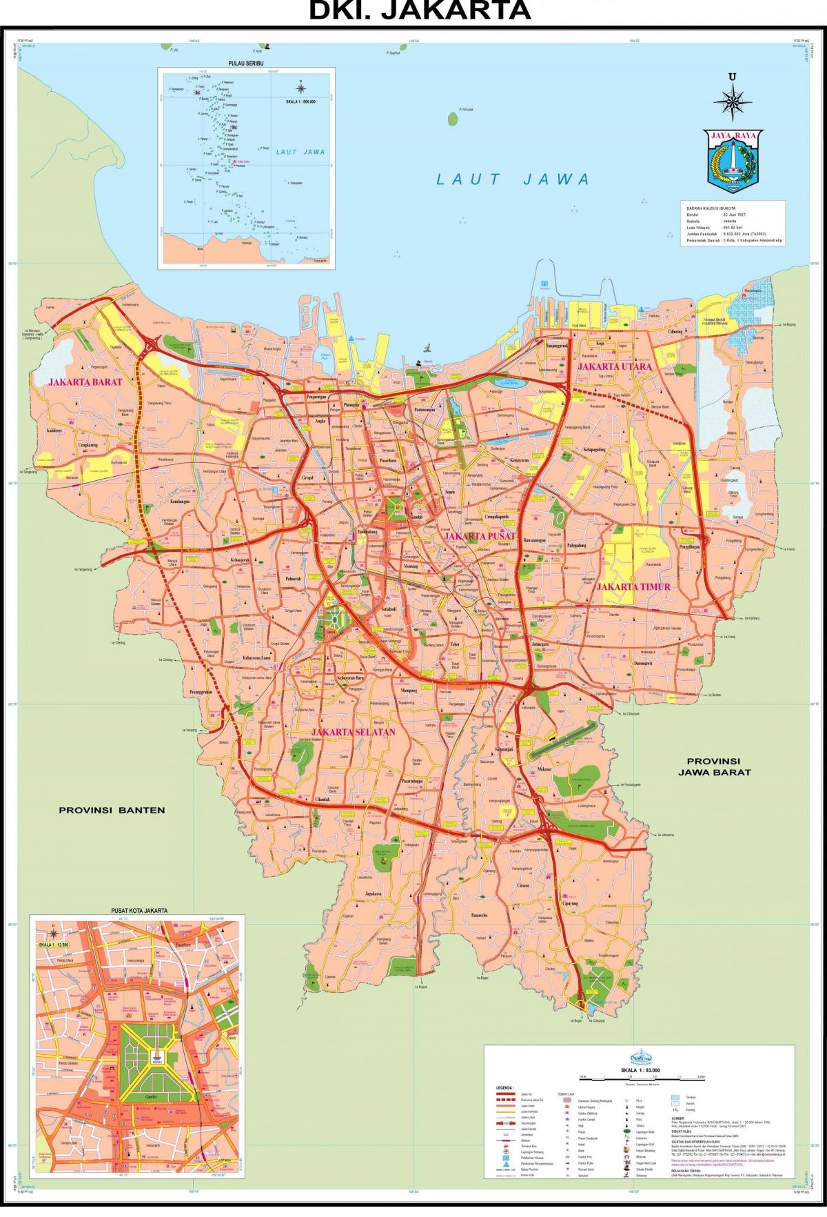 trung tâm, Jakarta bản đồ