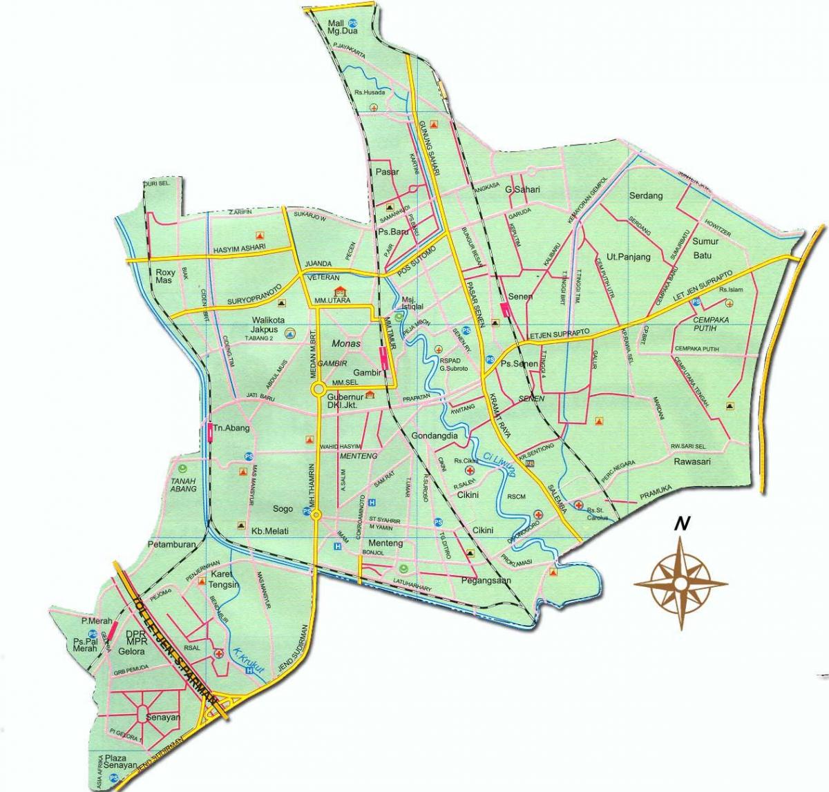bản đồ của Jakarta pusat