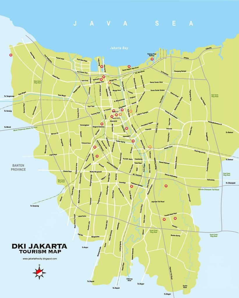 bản đồ của các Jakarta