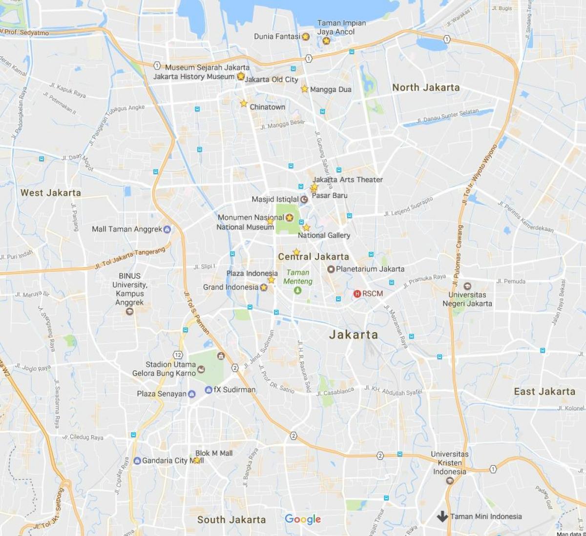 bản đồ của Jakarta cuộc sống về đêm