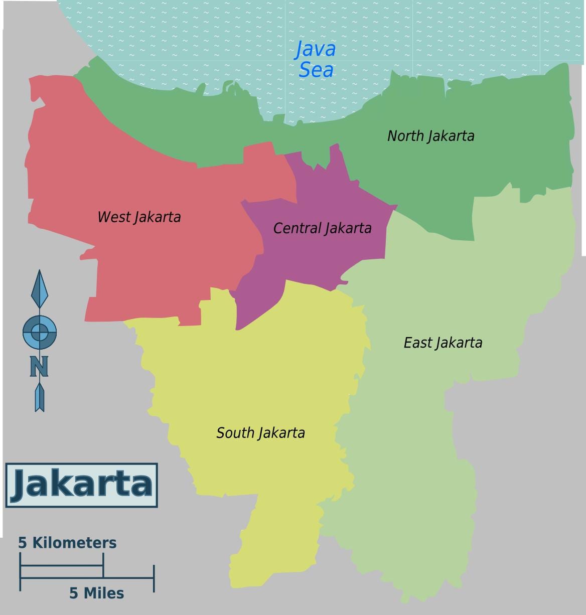 bản đồ của Jakarta huyện