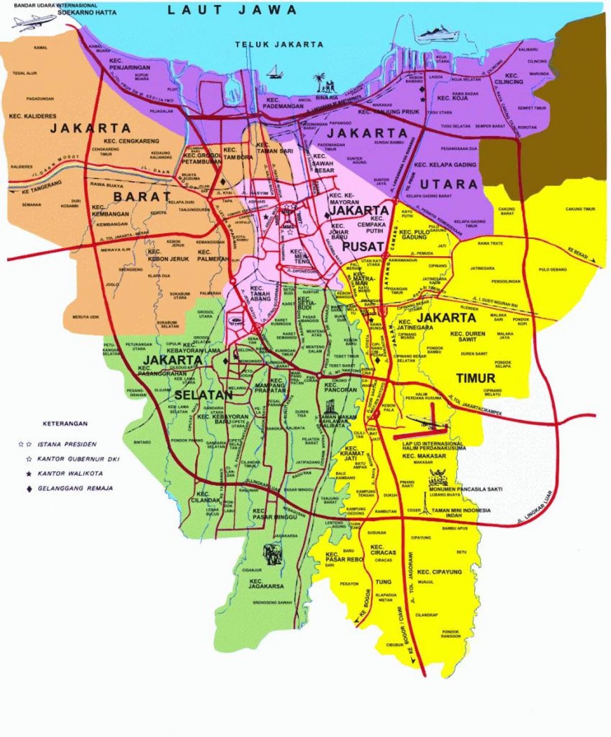 bản đồ của Jakarta hấp dẫn