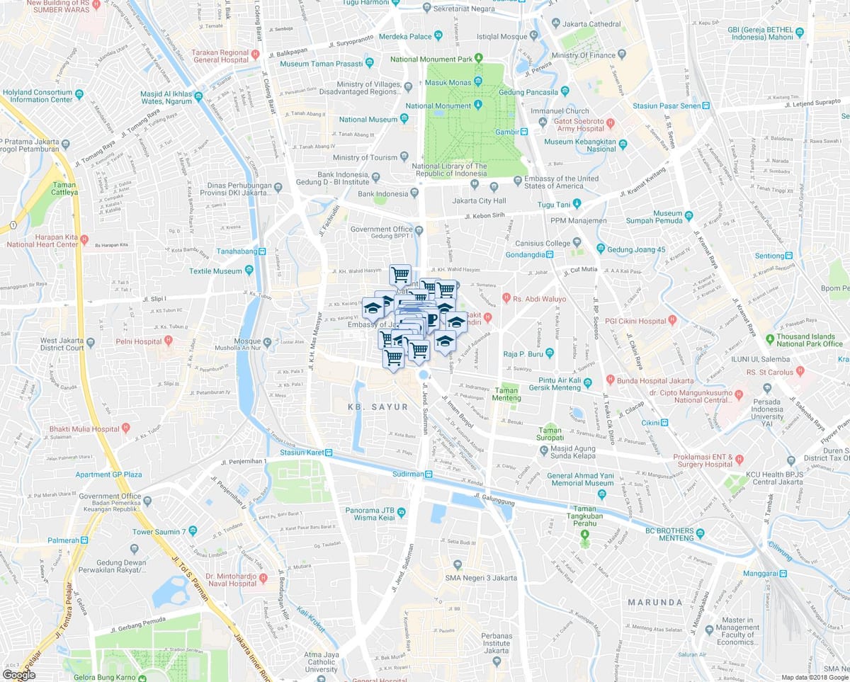 bản đồ của thamrin Jakarta