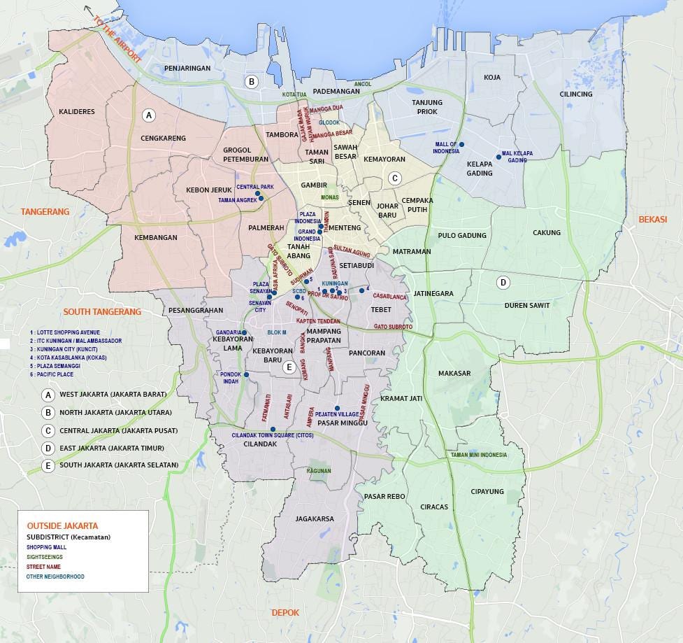 bản đồ của tây Jakarta