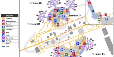 Sân bay quốc tế Jakarta bản đồ